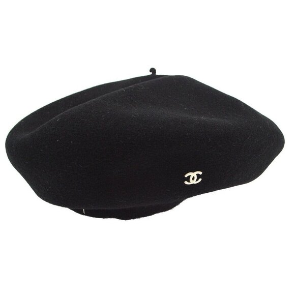 Chanel Black Hat Beret Small Good - Picture 8 of 15